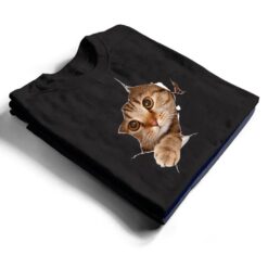 Cute Cat With Grey Cat Torn Cloth, Kitten T Shirt - Dream Art Europa