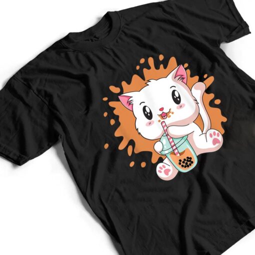 Cute Cat Boba Bubble Tea Kawaii Anime Japanese Teen Girls_1 T Shirt