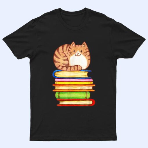 Cute Cat Books Graphic Women S Book Lovers Eacher T Shirt