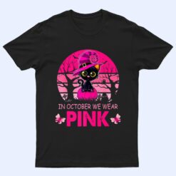 Cute Cat Breast Cancer Awareness In October We Wear Pink T Shirt