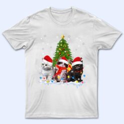 Cute Cat Christmas Tree Ornament Decor Cat Lovers Owner Xmas T Shirt