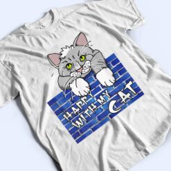 Cute Cat Design Little Cat On He Wall Comic Style T Shirt - Dream Art Europa