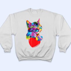 Cute Cat Gift for kitten lovers Colorful Art Kitty Adoption T Shirt - Dream Art Europa