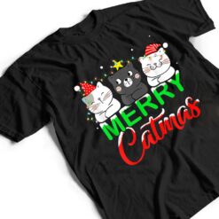 Cute Cat Lover Xmas Lights Santa Merry Catmas Cat Christmas T Shirt - Dream Art Europa