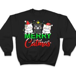 Cute Cat Lover Xmas Lights Santa Merry Catmas Cat Christmas T Shirt - Dream Art Europa