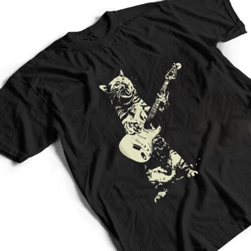 Cute Cat Playing Guitar T Shirt