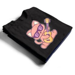 Cute Cat With Sunglasses Playing On A Guitar T Shirt - Dream Art Europa