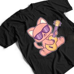 Cute Cat With Sunglasses Playing On A Guitar T Shirt - Dream Art Europa