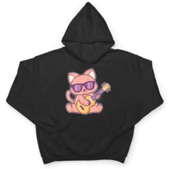 Cute Cat With Sunglasses Playing On A Guitar T Shirt - Dream Art Europa