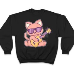 Cute Cat With Sunglasses Playing On A Guitar T Shirt - Dream Art Europa