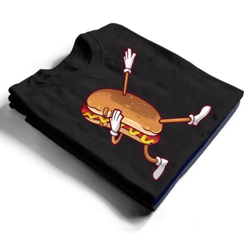 Cute Dabbing Hot Dog Design Dancing Food T Shirt