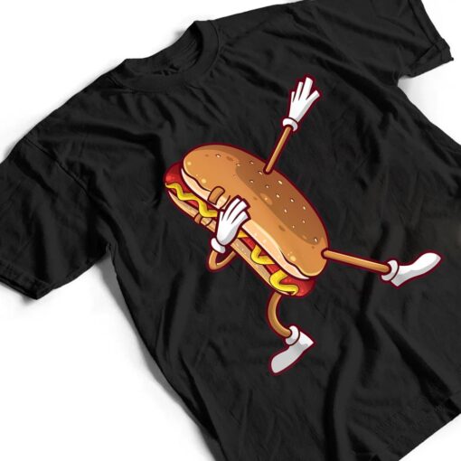 Cute Dabbing Hot Dog Design Dancing Food T Shirt