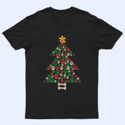 Cute Dog Paws Print Christmas Tree - Paw Print Star Top T Shirt