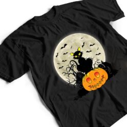 Cute Halloween Black Cat Witch Hat Pumpkin T Shirt - Dream Art Europa