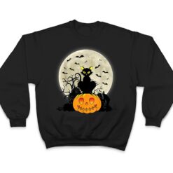 Cute Halloween Black Cat Witch Hat Pumpkin T Shirt - Dream Art Europa