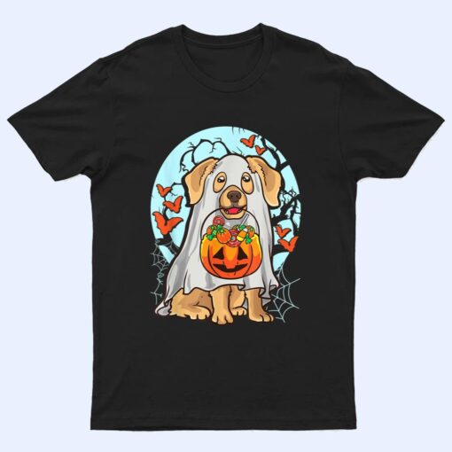 Cute Halloween Dog Ghost Costume Trick Treat Pumpkin T Shirt