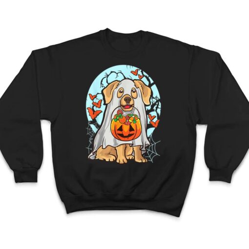 Cute Halloween Dog Ghost Costume Trick Treat Pumpkin T Shirt