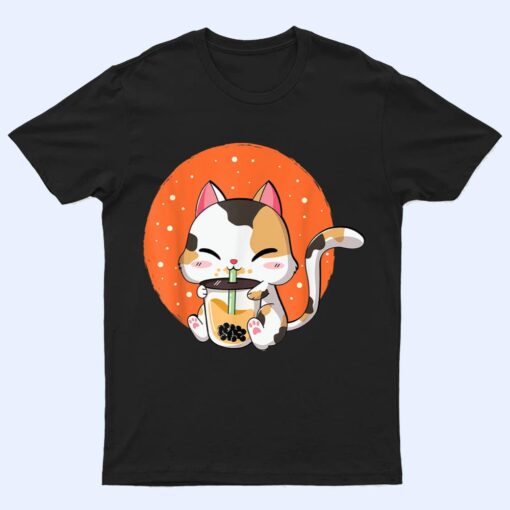 Cute Kawaii Cat Boba Bubble Milk Tea Anime Neko Kitten T Shirt