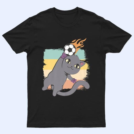 Cute Kawaii Football Soccer Player Funny Goalkeeper Best Cat T Shirt