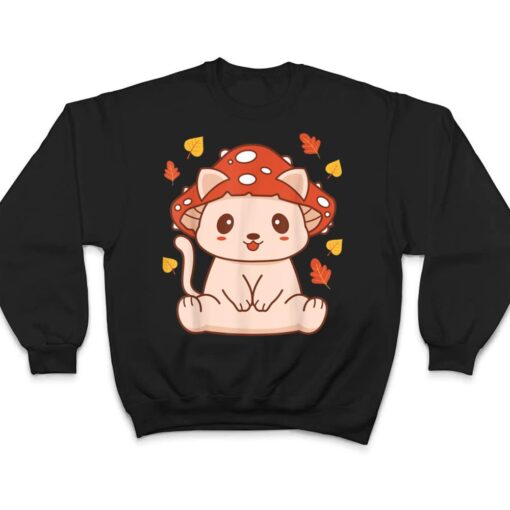 Cute Kawaii Toadstool Cat - Aesthetic Mushroom Kitten T Shirt