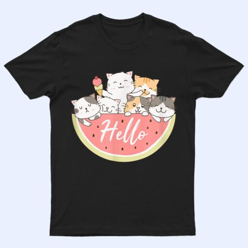 Cute Kitten In Watermelon Cute Cat Family Cat Motif T Shirt