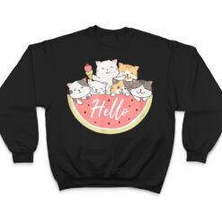 Cute Kitten In Watermelon Cute Cat Family Cat Motif T Shirt - Dream Art Europa