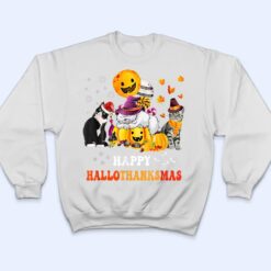 Cute Lazy Cat With Pumpkin Happy Hallowthanksmas T Shirt - Dream Art Europa