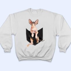 Cute Pink Sphynx Cat Pocket Premium T Shirt - Dream Art Europa