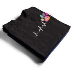 Cute Veterinarian Gift Rainbow Paw Print Heartbeat Vet Tech T Shirt - Dream Art Europa