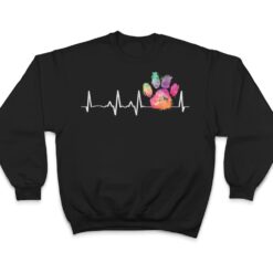 Cute Veterinarian Gift Rainbow Paw Print Heartbeat Vet Tech T Shirt - Dream Art Europa