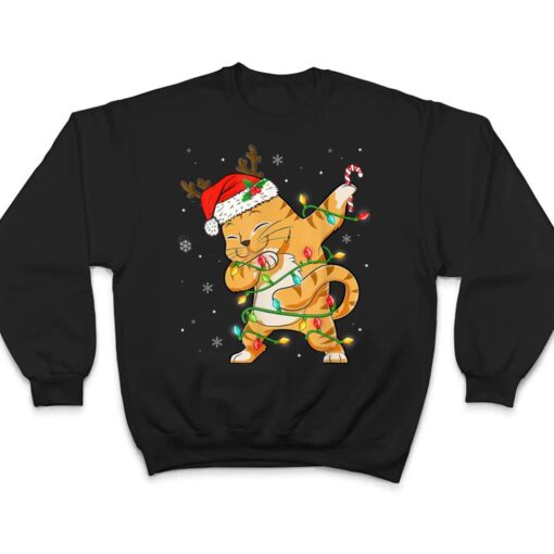 Dabbing Cat Santa Christmas Kids Boys Girls Catmas Xmas T Shirt