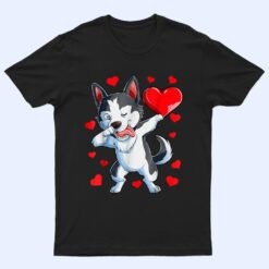 Dabbing Siberian Husky Heart Valentines Day Boys Love Dog T Shirt