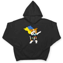 Dabbing Ukrainian Patron Dog Superhero With Cape Flag Sign T Shirt - Dream Art Europa