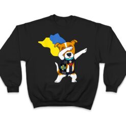 Dabbing Ukrainian Patron Dog Superhero With Cape Flag Sign T Shirt - Dream Art Europa