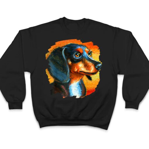 Dachshund Chiweenie Wiener Dog Art Color Painting Dogs T Shirt