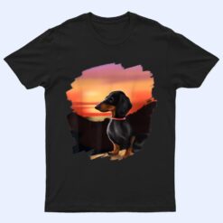 Dachshund Chiweenie Wiener Dog Art Sunset Vintage Retro Dogs T Shirt