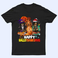 Dachshund Dog Halloween Merry Christmas Happy Hallothanksmas T Shirt