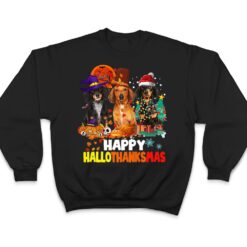 Dachshund Dog Halloween Merry Christmas Happy Hallothanksmas T Shirt - Dream Art Europa