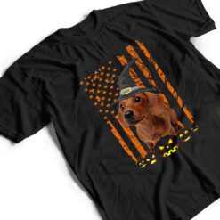 Dachshund Dog Pumpkin American Flag Vintage Halloween Gifts T Shirt - Dream Art Europa