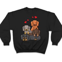 Dachshund Dog With Hearts Wiener Dog Sausage Dog T Shirt - Dream Art Europa