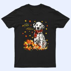 Dalmatian Leaf Fall Hello Autumn For Dog Lover Thanksgiving T Shirt