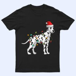 Dalmatian Santa Hat Lights Funny Christmas Pajama Dog Lover T Shirt