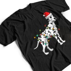 Dalmatian Santa Hat Lights Funny Christmas Pajama Dog Lover T Shirt - Dream Art Europa