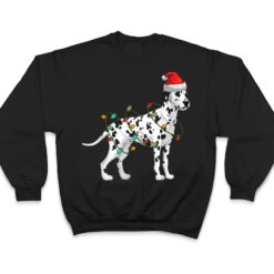 Dalmatian Santa Hat Lights Funny Christmas Pajama Dog Lover T Shirt - Dream Art Europa