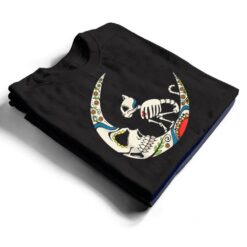 Dia De Los Muertos Crescent Moon And Cat Sugar Skull T Shirt - Dream Art Europa