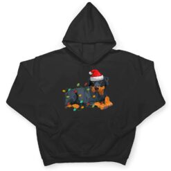 Doberman Santa Hat Lights Funny Christmas Pajama Dog Lover T Shirt - Dream Art Europa