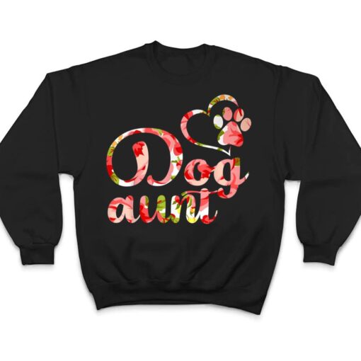 Dog Aunt Sister Flower Puppy Dog Lover T Shirt