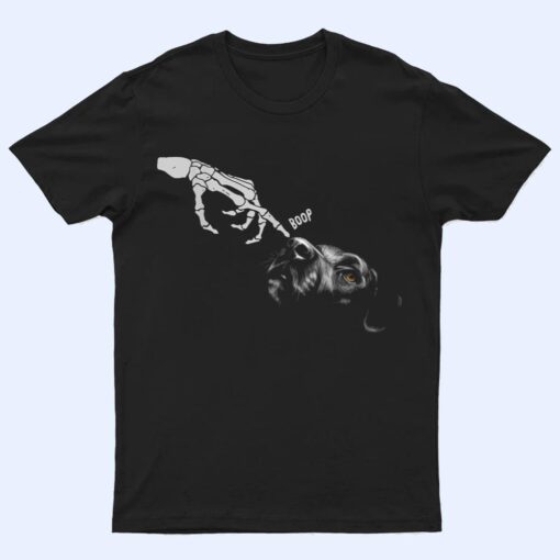 Dog Black Lover Skeleton Hand Boop Funny Halloween T Shirt