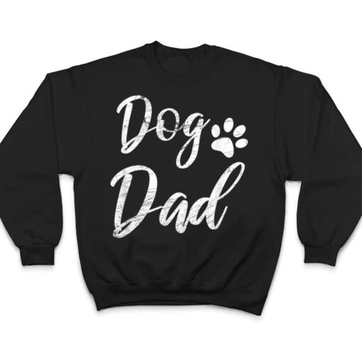 Dog Dad - Vintage Distressed Design - Funny Dog Paw T Shirt