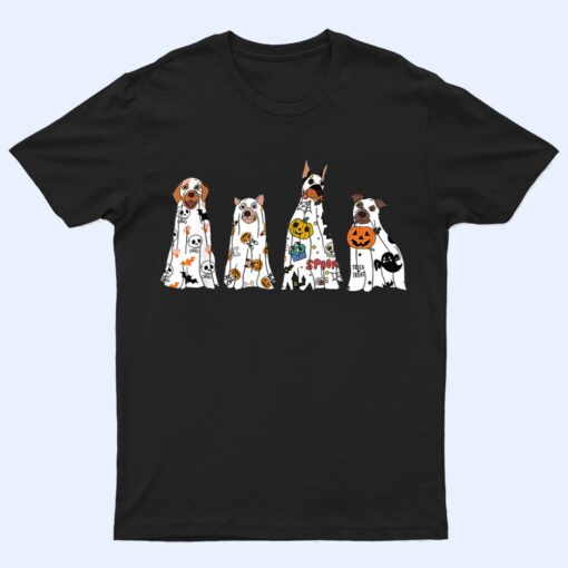 Dog Ghost  Spooky Season Ghost Halloween Groovy Retro T T Shirt